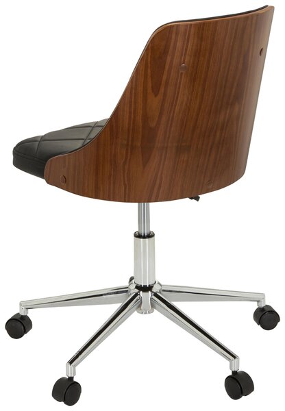 OTOČNÁ ŽIDLE, vzhled kůže, černá, barvy teak MID.YOU - Online Only kancelářské židle, Online Only