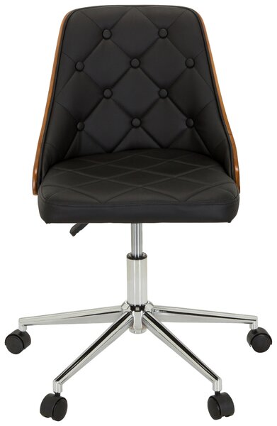 OTOČNÁ ŽIDLE, vzhled kůže, černá, barvy teak MID.YOU - Online Only kancelářské židle, Online Only