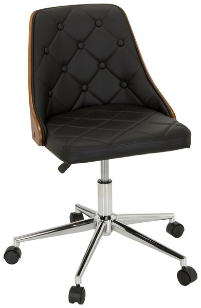 OTOČNÁ ŽIDLE, vzhled kůže, černá, barvy teak MID.YOU - Online Only kancelářské židle, Online Only