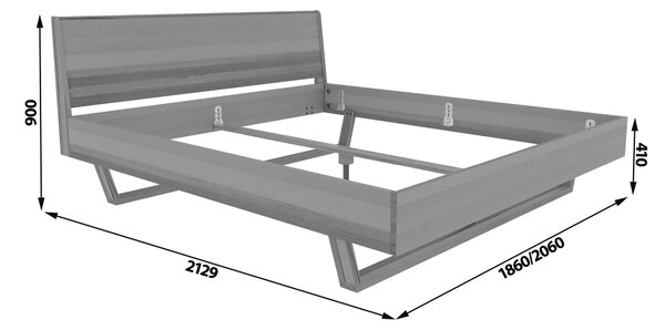 POSTEL, 180/200 cm, jádrový buk MID.YOU - Online Only postele, Online Only