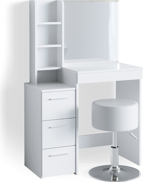Toaletní stolek Vicco Meryl Bílá 80 cm s taburetem, Model 36204
