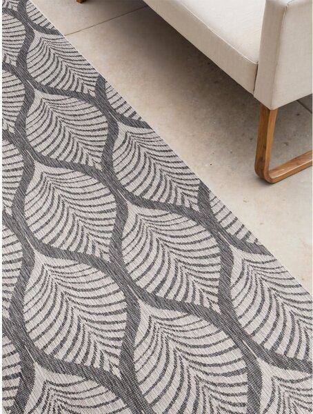 Vnitřní a venkovní běhoun v šedé a slonovinové barvě 80x250 cm Duet Liora – NORTHRUGS