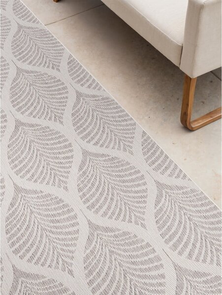 Vnitřní a venkovní běhoun v šedé a slonovinové barvě 80x250 cm Duet Liora – NORTHRUGS