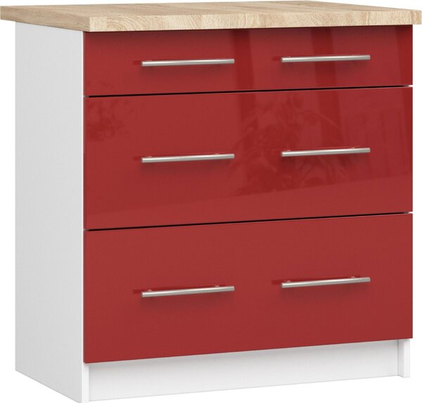 AKORD Furniture Factory KS0POLIBIACZERPOL3S015, Bílá, 16 mm, 3 zásuvka/zásuvek, 460 mm, 800 mm, 850 mm