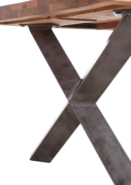 JÍDELNÍ STŮL, mangové dřevo, přírodní barvy, černá, 200/100/78 cm Voleo - Jídelní stoly