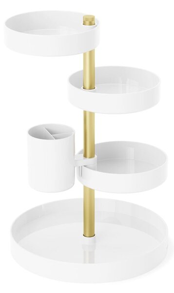 Bílý plastový koupelnový organizér na kosmetiku Pirouette – Umbra