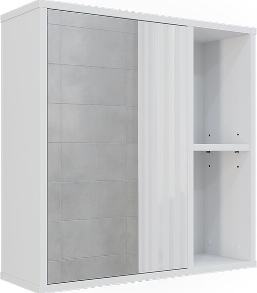 Koupelnová skříňka se zrcadlem Vicco Leano Bílá 60 x 60 cm, Model 52122