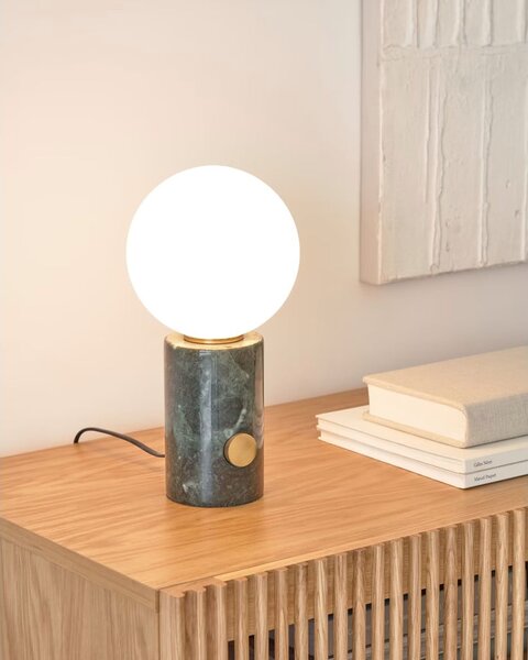 Zelená stolní lampa se skleněným stínidlem (výška 29 cm) Lonela – Kave Home