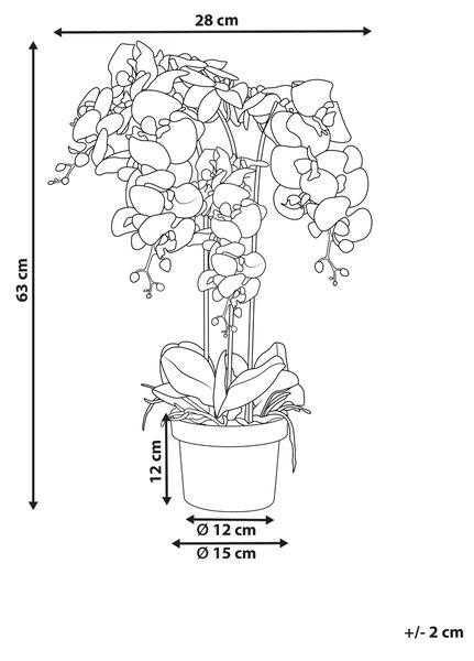 Umělá rostlina ORCHID 65 cm Bílá