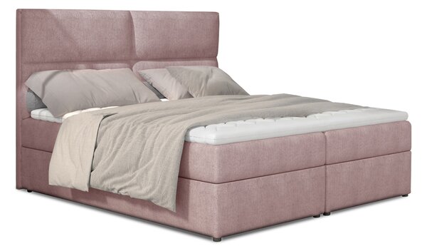 Boxspring postel 145 cm Alyce (růžová) (s matracemi)