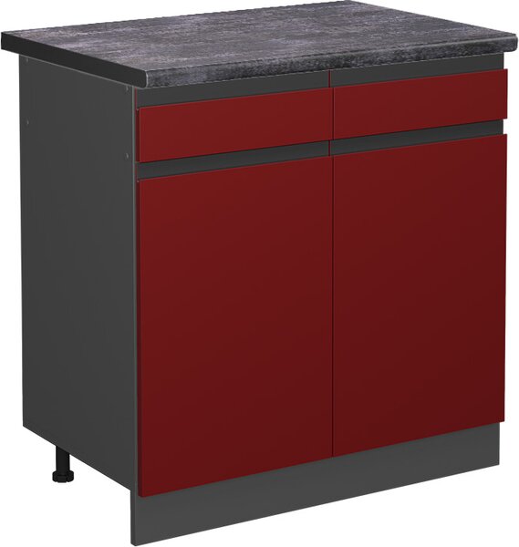 Spodní skříňka kuchyňské linky Vicco R-Line Červená 80 cm , PD Antracit, Model 46370