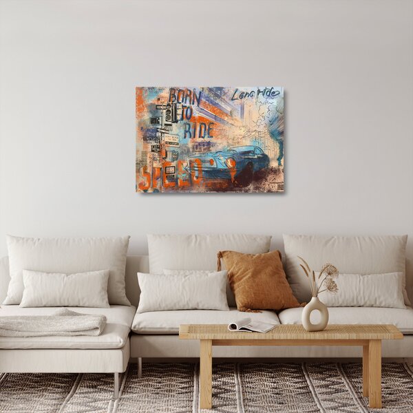 Skleněný obraz - Zrozen k jízdě (70x50 cm)