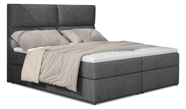 Boxspring postel 145 cm Alyce (tmavě šedá Sawana 05) (s matracemi)