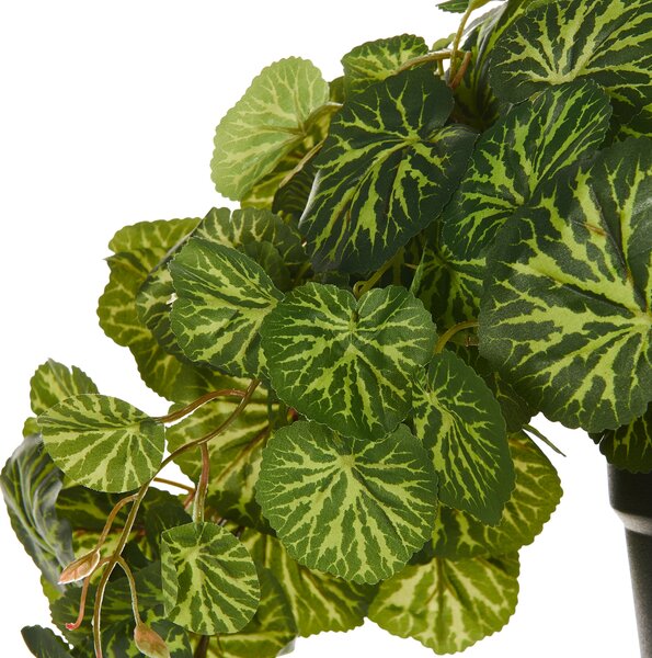 Umělá závěsná rostlina v květináči STRAWBERRY BEGONIA 37 cm Zelená