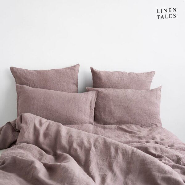 Růžové lněné prodloužené povlečení na dvoulůžko 200x220 cm – Linen Tales