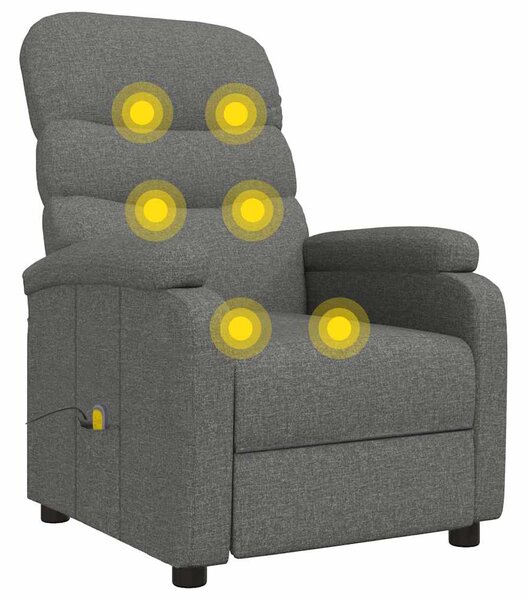 Masážní křeslo tmavě šedé textil 321227