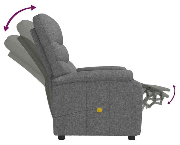 Masážní křeslo tmavě šedé textil 321227