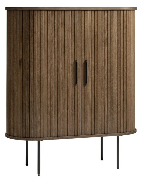 Hnědá skříňka v dekoru dubu s posuvnými dveřmi 100x118 cm Nola – Unique Furniture