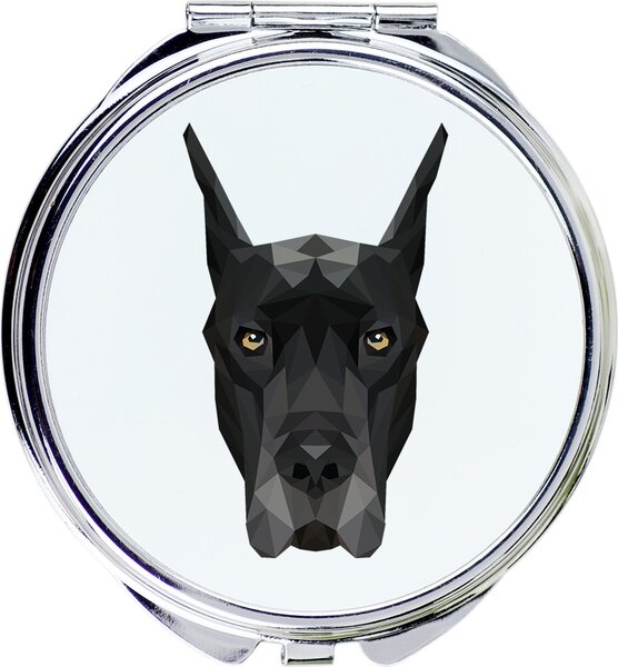 Zrcadlo s fotografií a geometrickým vzorem, značka Art-Dog, s motivem: Německý dog, Ulmerský dog, Velký dog