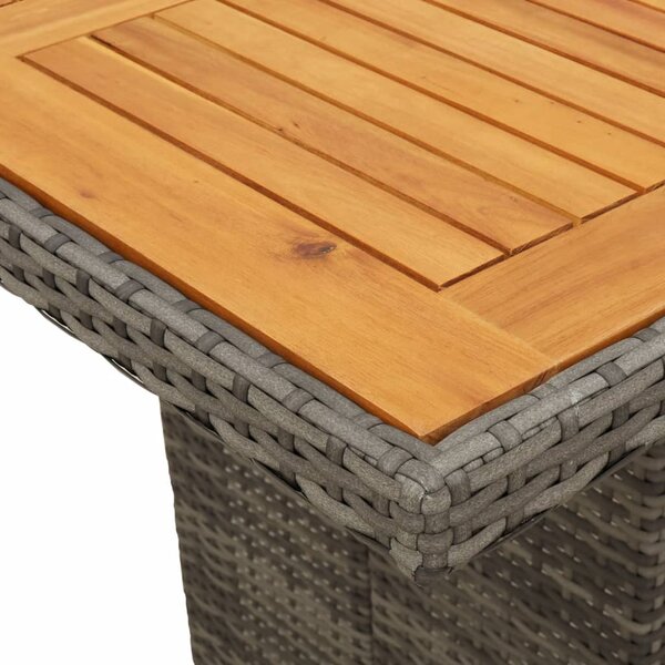 9dílný zahradní jídelní set s poduškami šedý polyratan 3213518