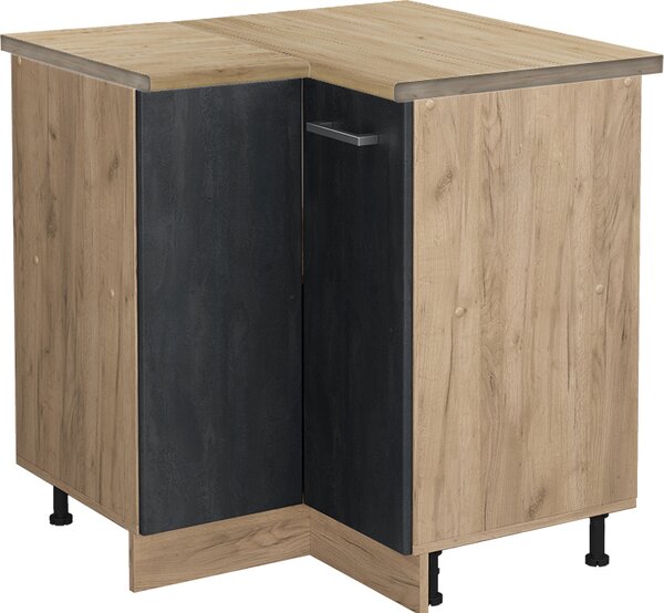 Rohová skříňka Vicco R-Line Černý beton 75.6 cm PD Dub, Model 47529