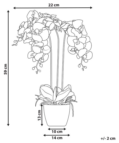 Umělá rostlina ORCHID 59 cm Bílá