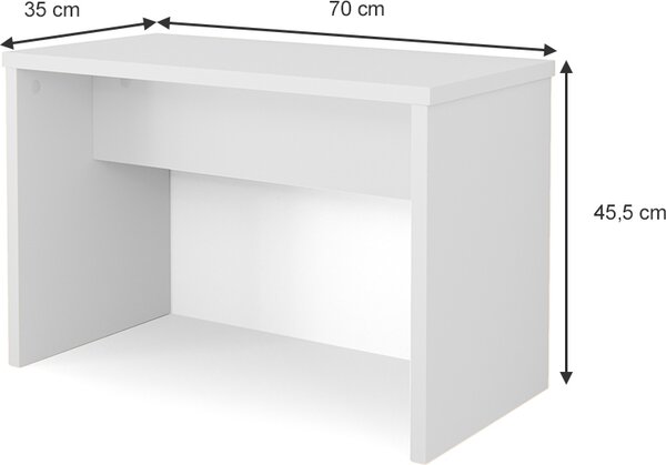 Lavice Vicco Bílá 70 cm pro toaletní stolek, Model 28400