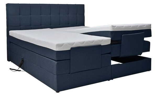 POSTEL BOXSPRING, 180/200 cm, modrá Moderano - Manželské postele