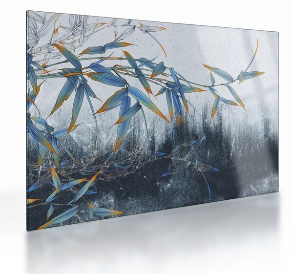 Skleněný obraz - Bambus na zdi (70x50 cm)