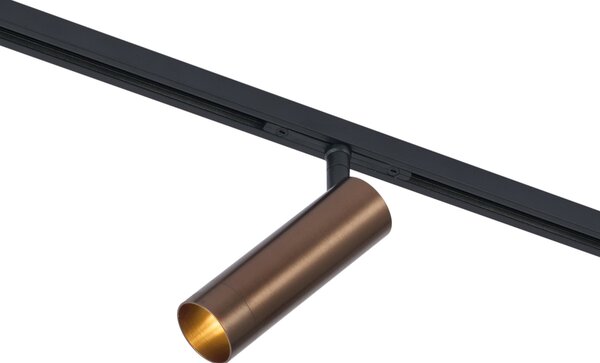 Moderní kolejnicový systém s 6 bodovými světly a 4 závěsnými svítidly Easylift tmavě bronzová 1-fázový - Slimline Uzzy Tira