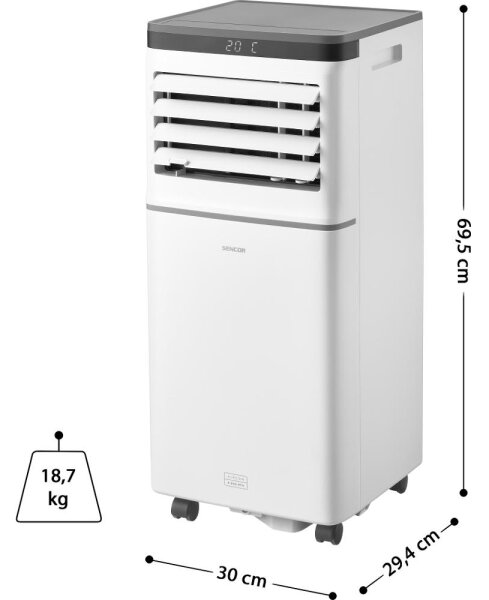 Sencor - Chytrá mobilní klimatizace 3v1 815W/230V 8000 BTU Wi-Fi bílá + DO
