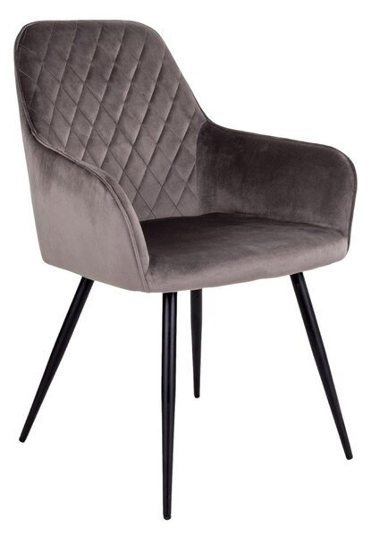 House Nordic Jídelní židle ze sametu, houbová s černými nohami, HN1208 (Světle hnědá)