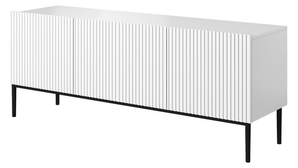 TV stolek Nicole 150 cm - bílý mat / černé nožky