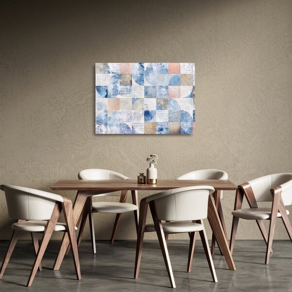 Skleněný obraz - Geometrické tvary na zdi (70x50 cm)