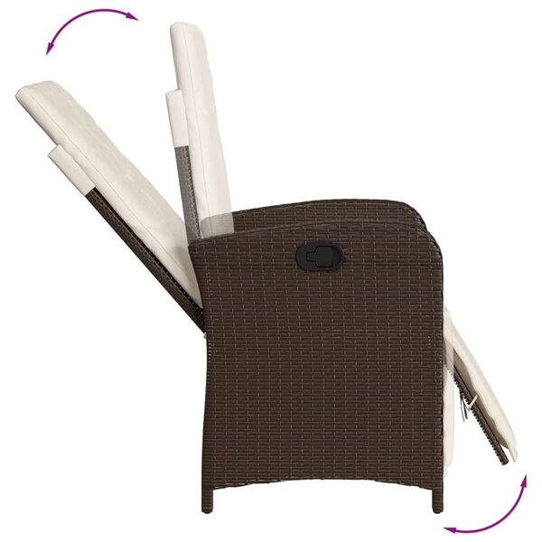 3dílný bistro set s poduškami hnědý polyratan 3212542