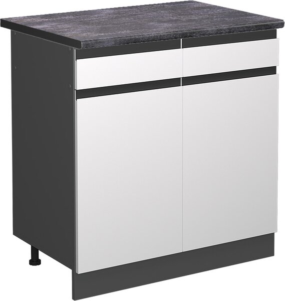 Spodní skříňka kuchyňské linky Vicco R-Line Bílá 80 cm , PD Antracit, Model 45919
