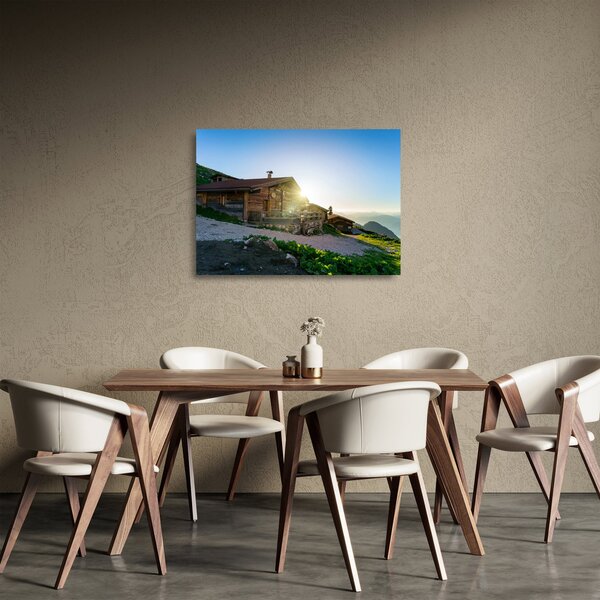 Skleněný obraz - Ráno v alpách, Tyrolsko (70x50 cm)