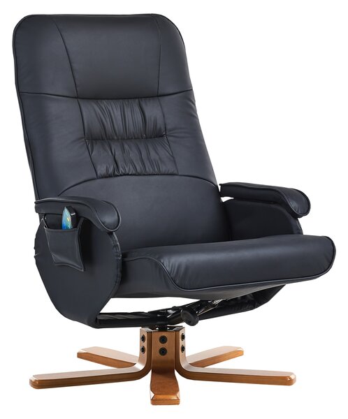 Masážní křeslo RELAXPRO s podnožkou Umělá kůže Černá