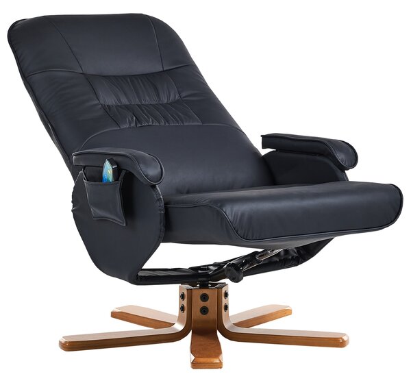 Masážní křeslo RELAXPRO s podnožkou Umělá kůže Černá