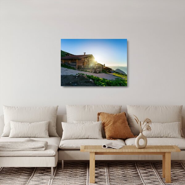 Skleněný obraz - Ráno v alpách, Tyrolsko (70x50 cm)