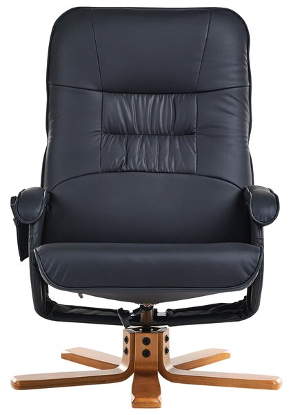 Masážní křeslo RELAXPRO s podnožkou Umělá kůže Černá
