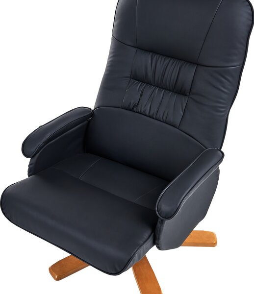 Masážní křeslo RELAXPRO s podnožkou Umělá kůže Černá