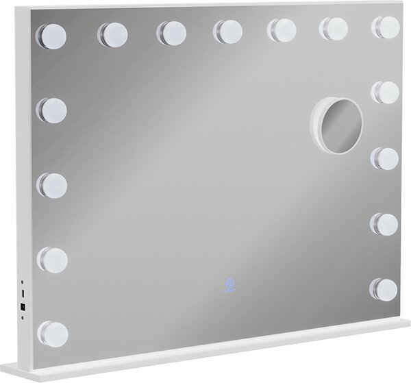 Zrcadlo toaletního stolku Vicco Greta Bílá 58 x 47 cm s osvětlením LED, Model 51271