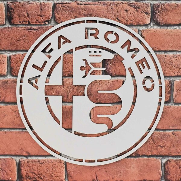 DUBLEZ | Dřevěné logo na zeď - Alfa Romeo | Obraz