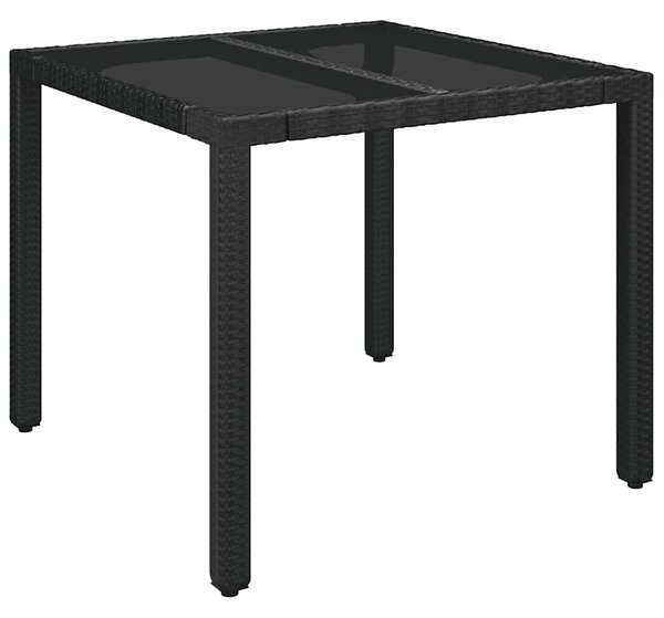 3dílný bistro set s poduškami černý polyratan 3212450