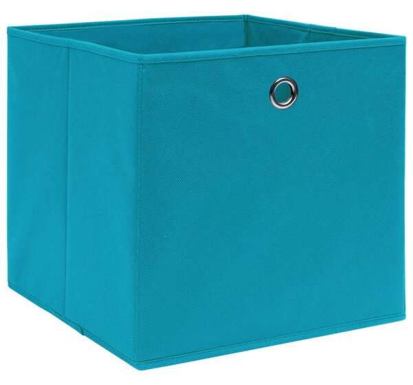 Úložné boxy 10 ks bledě modré 32 x 32 x 32 cm textil