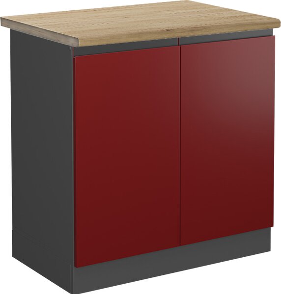 Skříňka pod dřez Vicco R-Line Červená 80 cm , PD Dub, Model 45400