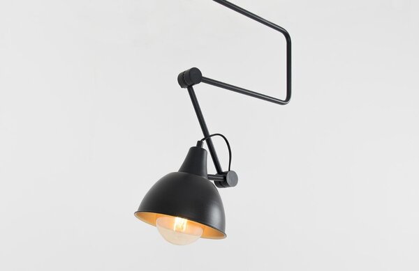 Nordic Design Černé kovové závěsné světlo Cobain Wide 18 cm