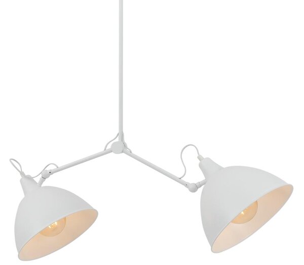 Nordic Design Bílé kovové závěsné světlo Cobain Double 25 cm