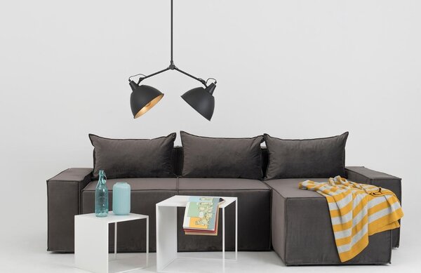 Nordic Design Černé kovové závěsné světlo Cobain Double 25 cm